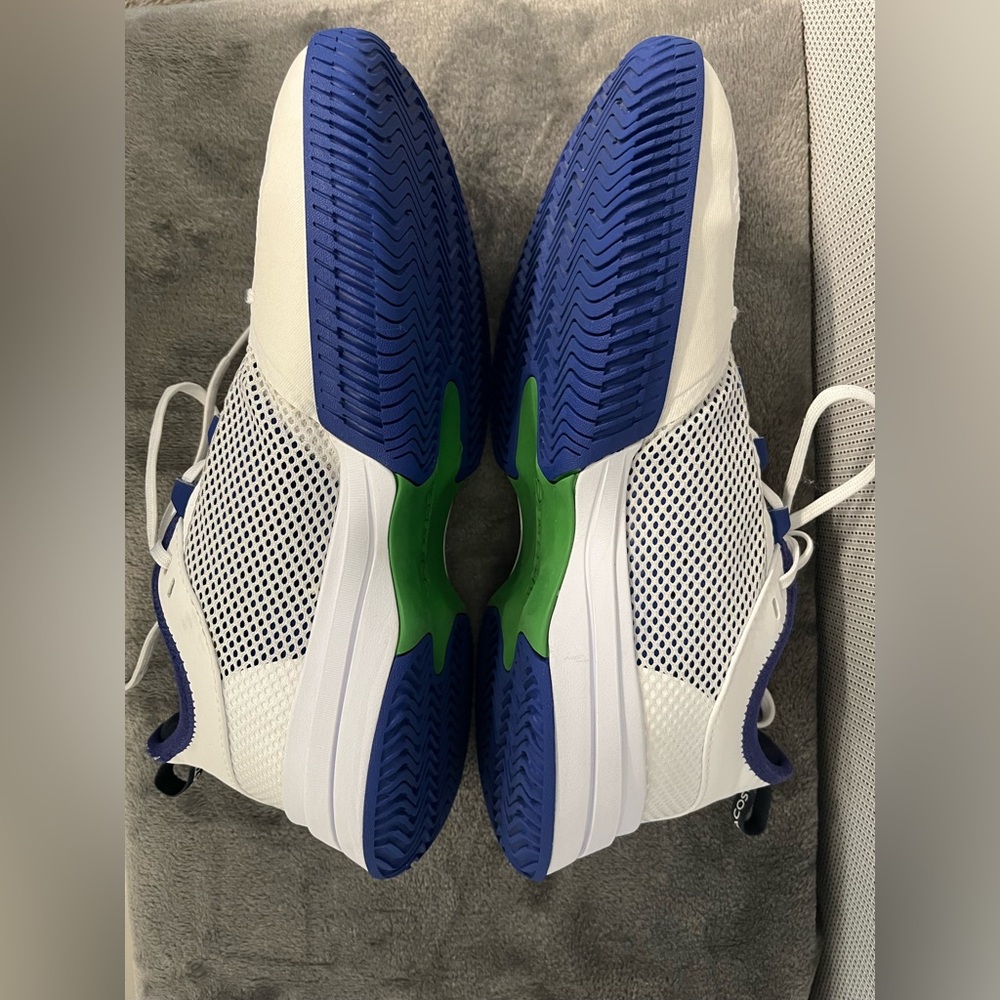 Lacoste AG-LT 21 men’s sneakers OrthoLite anti-microbial footbed. White blue 9.5 - Picture 9 of 12